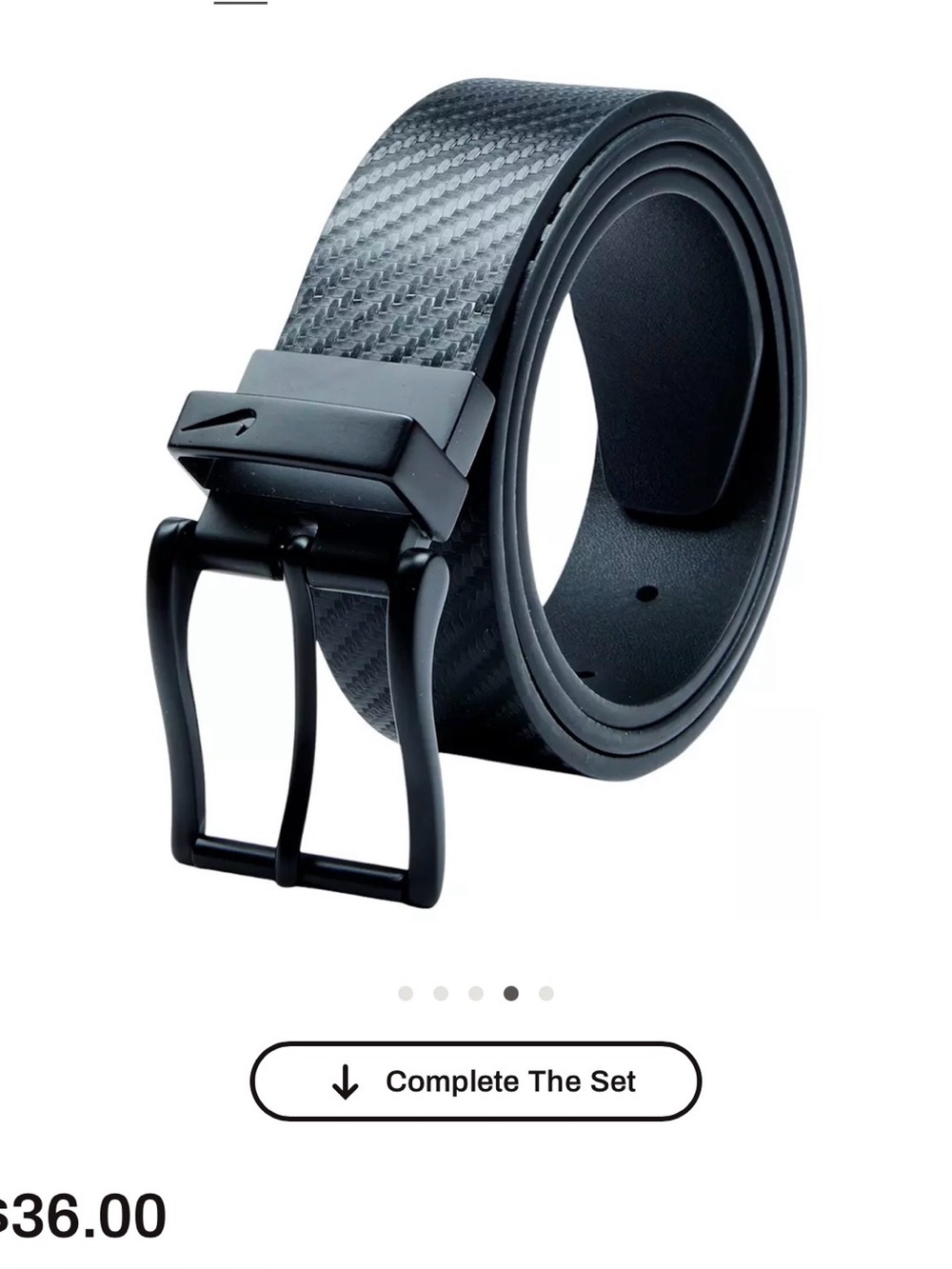 NIKE GOLF Men's Black/ White Reversible Leather Belt 34”